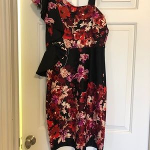 One Shoulder Side Ruffle Dress
